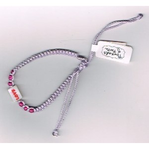 Threaded Bracelet With Love bead - pale mauve
